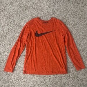 Nike Men's Orange Long Sleeve Shirt
